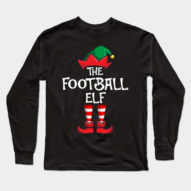 Football Elf Matching Family Christmas Sporty Long Sleeve T-Shirt by hazlleylyavlda